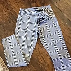 Plaid skinny ankle pants
